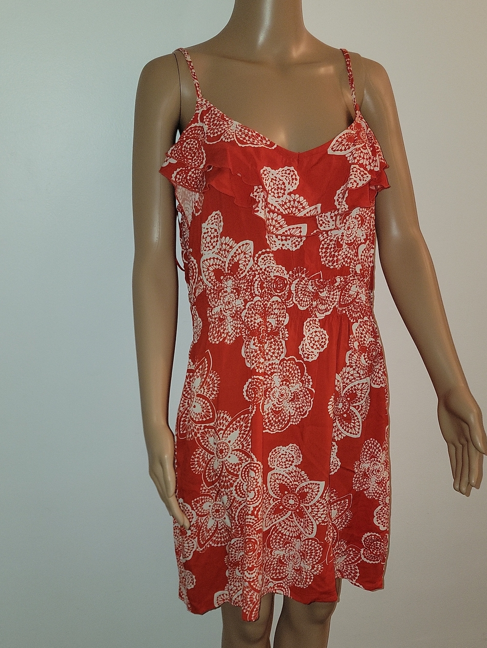Elle Red Floral Ruffle Mini Dress
